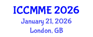 International Conference on Composite Materials and Materials Engineering (ICCMME) January 21, 2026 - London, United Kingdom