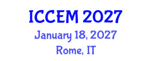 International Conference on Computational and Experimental Mechanics (ICCEM) January 18, 2027 - Rome, Italy International Conference on Computational and Experimental Mechanics (ICCEM) January 18, 2027 - Rome, Italy