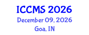 International Conference on Computational and Mathematical Sciences (ICCMS) December 09, 2026 - Goa, India International Conference on Computational and Mathematical Sciences (ICCMS) December 09, 2026 - Goa, India