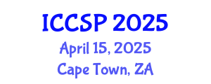 International Conference on Computational and Statistical Physics (ICCSP) April 15, 2025 - Cape Town, South Africa