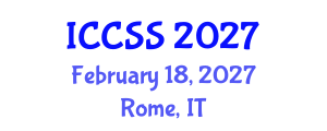 International Conference on Computational and Statistical Sciences (ICCSS) February 18, 2027 - Rome, Italy International Conference on Computational and Statistical Sciences (ICCSS) February 18, 2027 - Rome, Italy
