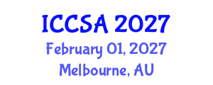 International Conference on Computational Science and Applications (ICCSA) February 01, 2027 - Melbourne, Australia International Conference on Computational Science and Applications (ICCSA) February 01, 2027 - Melbourne, Australia