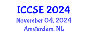 International Conference on Computational Science and Engineering (ICCSE) November 04, 2024 - Amsterdam, Netherlands
