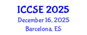 International Conference on Computational Science and Engineering (ICCSE) December 16, 2025 - Barcelona, Spain