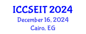International Conference on Computational Science, Engineering and Information Technology (ICCSEIT) December 16, 2024 - Cairo, Egypt