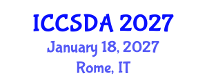 International Conference on Computational Statistics and Data Analysis (ICCSDA) January 18, 2027 - Rome, Italy International Conference on Computational Statistics and Data Analysis (ICCSDA) January 18, 2027 - Rome, Italy