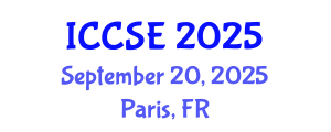 International Conference on Computer and Software Engineering (ICCSE) September 20, 2025 - Paris, France