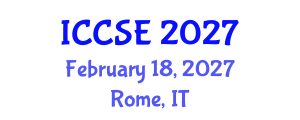 International Conference on Computer and Software Engineering (ICCSE) February 18, 2027 - Rome, Italy International Conference on Computer and Software Engineering (ICCSE) February 18, 2027 - Rome, Italy
