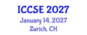 International Conference on Computer and Software Engineering (ICCSE) January 14, 2027 - Zurich, Switzerland International Conference on Computer and Software Engineering (ICCSE) January 14, 2027 - Zurich, Switzerland
