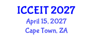 International Conference on Computer Education and Instructional Technology (ICCEIT) April 15, 2027 - Cape Town, South Africa International Conference on Computer Education and Instructional Technology (ICCEIT) April 15, 2027 - Cape Town, South Africa