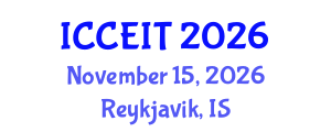 International Conference on Computer Engineering and Information Technology (ICCEIT) November 15, 2026 - Reykjavik, Iceland International Conference on Computer Engineering and Information Technology (ICCEIT) November 15, 2026 - Reykjavik, Iceland