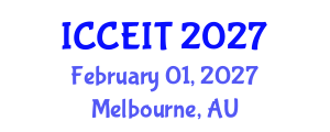 International Conference on Computer Engineering and Information Technology (ICCEIT) February 01, 2027 - Melbourne, Australia International Conference on Computer Engineering and Information Technology (ICCEIT) February 01, 2027 - Melbourne, Australia