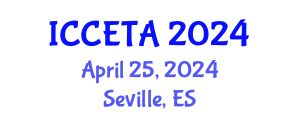 International Conference on Computer Engineering : Theory and Application (ICCETA) April 25, 2024 - Seville, Spain