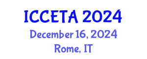 International Conference on Computer Engineering : Theory and Application (ICCETA) December 16, 2024 - Rome, Italy