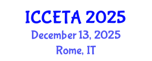 International Conference on Computer Engineering : Theory and Application (ICCETA) December 13, 2025 - Rome, Italy