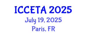 International Conference on Computer Engineering : Theory and Application (ICCETA) July 19, 2025 - Paris, France