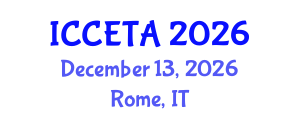 International Conference on Computer Engineering : Theory and Application (ICCETA) December 13, 2026 - Rome, Italy