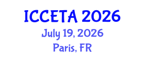 International Conference on Computer Engineering : Theory and Application (ICCETA) July 19, 2026 - Paris, France