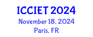 International Conference on Computer, Information and Education Technology (ICCIET) November 18, 2024 - Paris, France