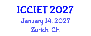 International Conference on Computer, Information and Education Technology (ICCIET) January 14, 2027 - Zurich, Switzerland International Conference on Computer, Information and Education Technology (ICCIET) January 14, 2027 - Zurich, Switzerland
