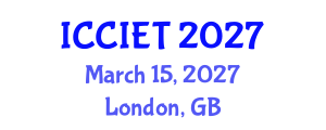 International Conference on Computer, Information and Education Technology (ICCIET) March 15, 2027 - London, United Kingdom