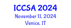 International Conference on Computer Science and Applications (ICCSA) November 11, 2024 - Venice, Italy