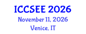 International Conference on Computer Science and Electronics Engineering (ICCSEE) November 11, 2026 - Venice, Italy