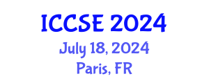 International Conference on Computer Science and Engineering (ICCSE) July 18, 2024 - Paris, France