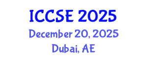International Conference on Computer Science and Engineering (ICCSE) December 20, 2025 - Dubai, United Arab Emirates