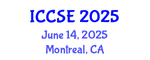 International Conference on Computer Science and Engineering (ICCSE) June 14, 2025 - Montreal, Canada