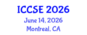 International Conference on Computer Science and Engineering (ICCSE) June 14, 2026 - Montreal, Canada