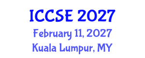 International Conference on Computer Science and Engineering (ICCSE) February 11, 2027 - Kuala Lumpur, Malaysia International Conference on Computer Science and Engineering (ICCSE) February 11, 2027 - Kuala Lumpur, Malaysia