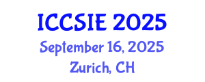 International Conference on Computer Science and Information Engineering (ICCSIE) September 16, 2025 - Zurich, Switzerland