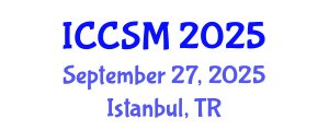 International Conference on Computer Science and Mathematics (ICCSM) September 27, 2025 - Istanbul, Turkey