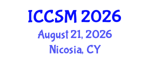 International Conference on Computer Science and Mathematics (ICCSM) August 21, 2026 - Nicosia, Cyprus International Conference on Computer Science and Mathematics (ICCSM) August 21, 2026 - Nicosia, Cyprus