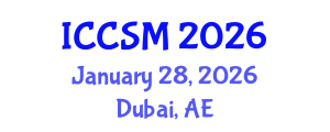 International Conference on Computer Science and Mathematics (ICCSM) January 28, 2026 - Dubai, United Arab Emirates
