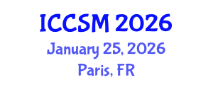 International Conference on Computer Science and Mathematics (ICCSM) January 25, 2026 - Paris, France