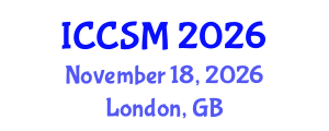 International Conference on Computer Science and Mathematics (ICCSM) November 18, 2026 - London, United Kingdom