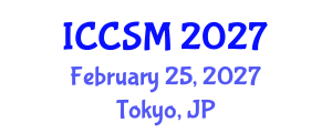 International Conference on Computer Science and Mathematics (ICCSM) February 25, 2027 - Tokyo, Japan International Conference on Computer Science and Mathematics (ICCSM) February 25, 2027 - Tokyo, Japan