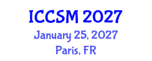 International Conference on Computer Science and Mathematics (ICCSM) January 25, 2027 - Paris, France International Conference on Computer Science and Mathematics (ICCSM) January 25, 2027 - Paris, France