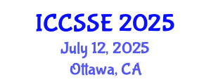 International Conference on Computer Science and Software Engineering (ICCSSE) July 12, 2025 - Ottawa, Canada