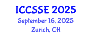 International Conference on Computer Science and Software Engineering (ICCSSE) September 16, 2025 - Zurich, Switzerland