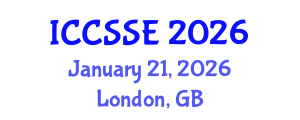 International Conference on Computer Science and Software Engineering (ICCSSE) January 21, 2026 - London, United Kingdom