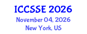 International Conference on Computer Science and Software Engineering (ICCSSE) November 04, 2026 - New York, United States International Conference on Computer Science and Software Engineering (ICCSSE) November 04, 2026 - New York, United States