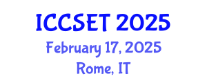 International Conference on Computer Science, Engineering and Technology (ICCSET) February 17, 2025 - Rome, Italy