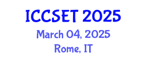 International Conference on Computer Science, Engineering and Technology (ICCSET) March 04, 2025 - Rome, Italy