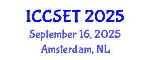 International Conference on Computer Science, Engineering and Technology (ICCSET) September 16, 2025 - Amsterdam, Netherlands