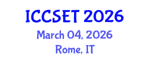 International Conference on Computer Science, Engineering and Technology (ICCSET) March 04, 2026 - Rome, Italy
