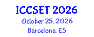 International Conference on Computer Science, Engineering and Technology (ICCSET) October 25, 2026 - Barcelona, Spain