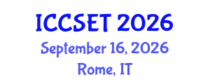 International Conference on Computer Science, Engineering and Technology (ICCSET) September 16, 2026 - Rome, Italy